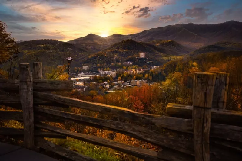 Gatlinburg Scenic Overlook Smoky Mountain sunset