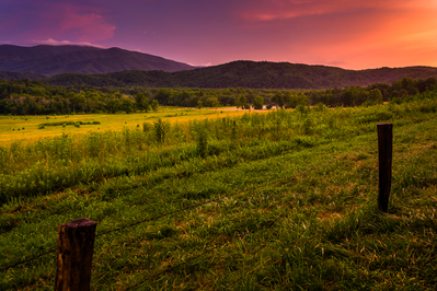 cades cove smoky mountain sunset
