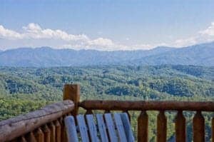 mountain view from a cabin in the Smokies
