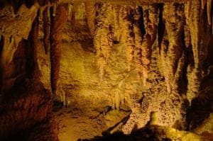 shark teeth stalactites in a cave