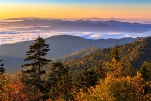 clingmans dome overlook during fall