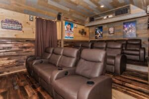 Theater seats in Smoky Mountain Vacation Cabin