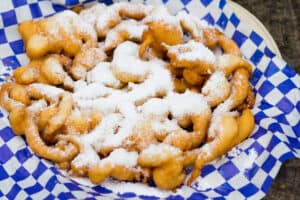 funnel cake with powdered sugar 