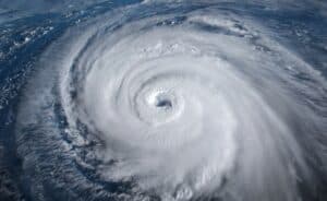 aerial view of hurricane